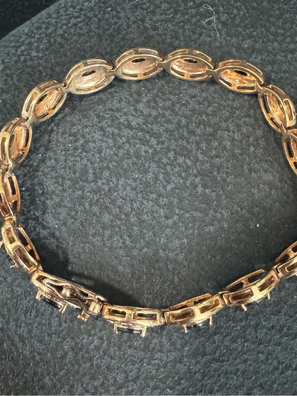 Sterling silver gold Bracelet with Black Crystal Marquise and diamonds. - Picture 5 of 6